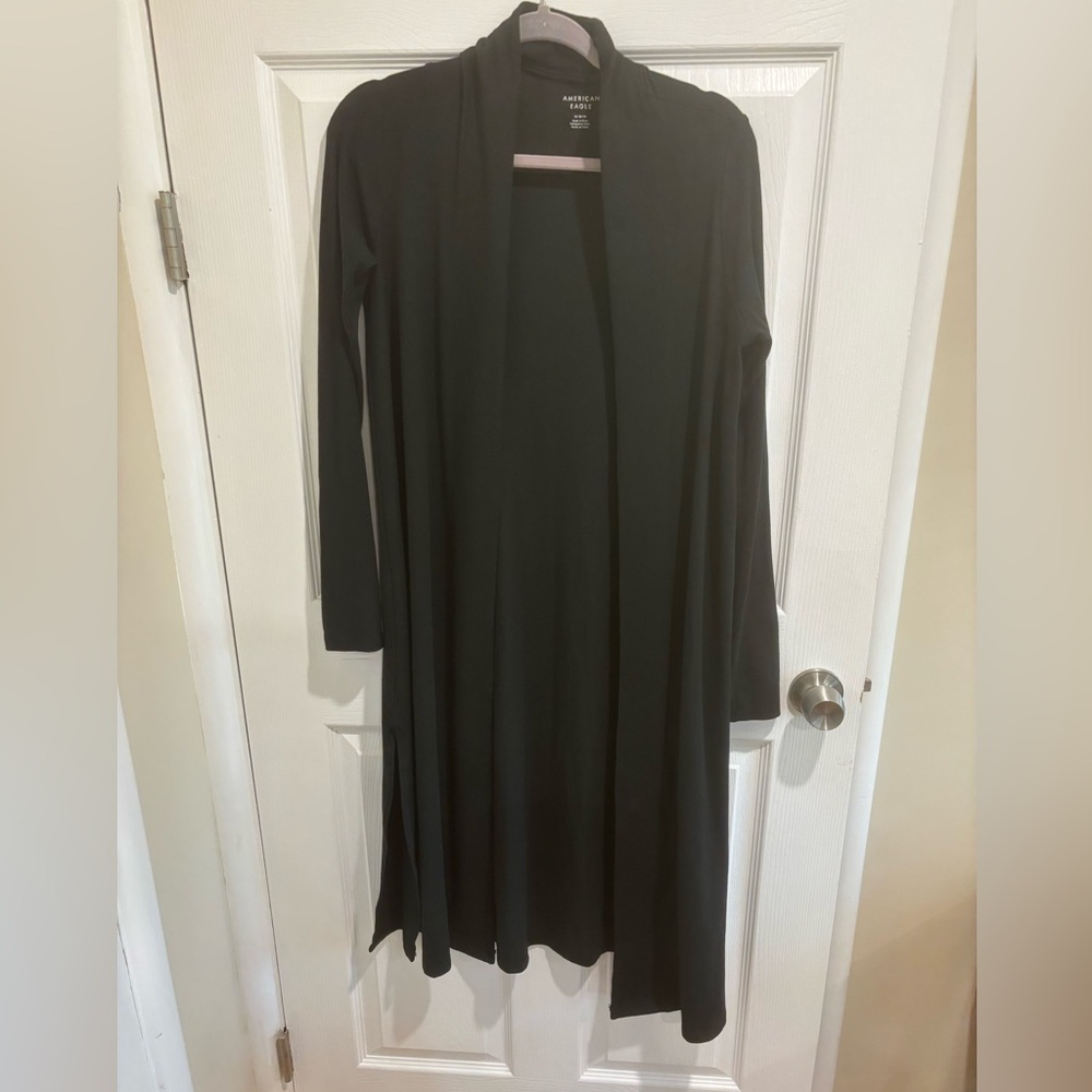 American Eagle Black Long Cardigan